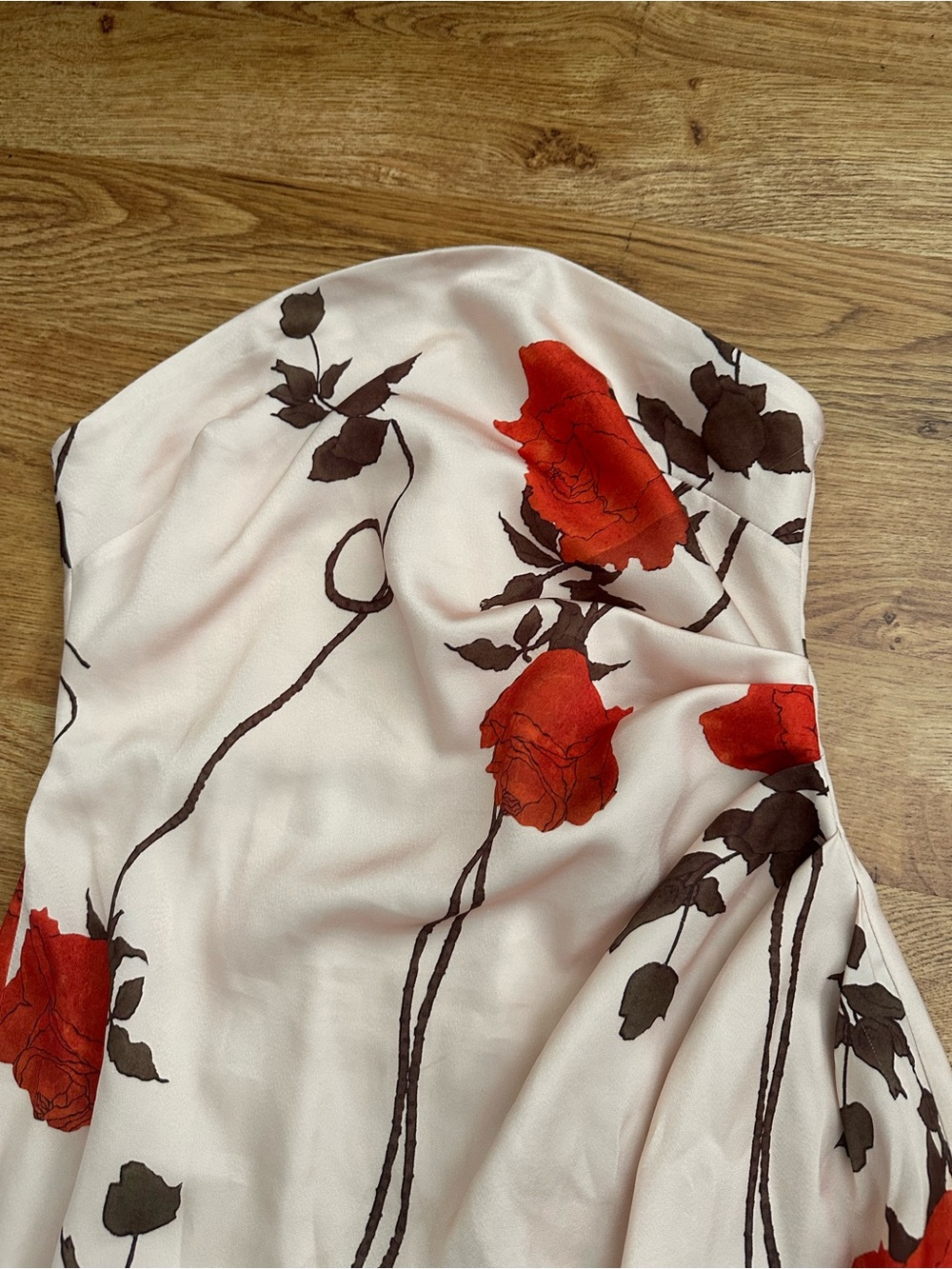 ASOS Design Strapless Rose Mini Dress US 4 - Picture 2 of 14